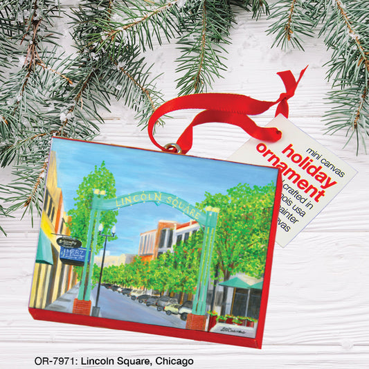 Lincoln Square, Chicago, Ornament (OR-7971), Front, printedcanvas.com