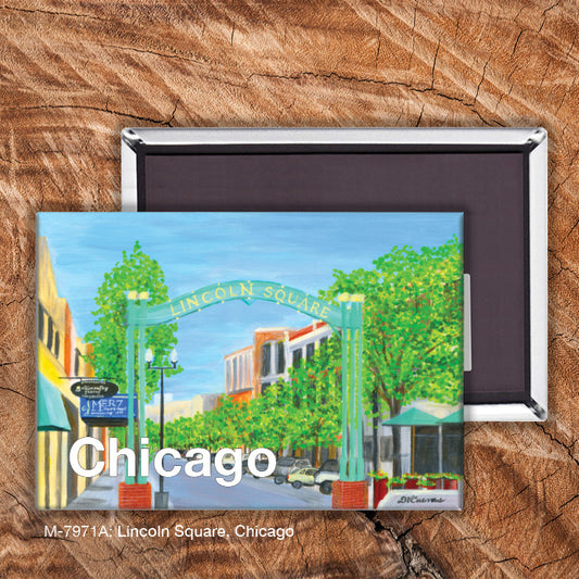 Lincoln Square, Chicago, Magnet (M-7971A)