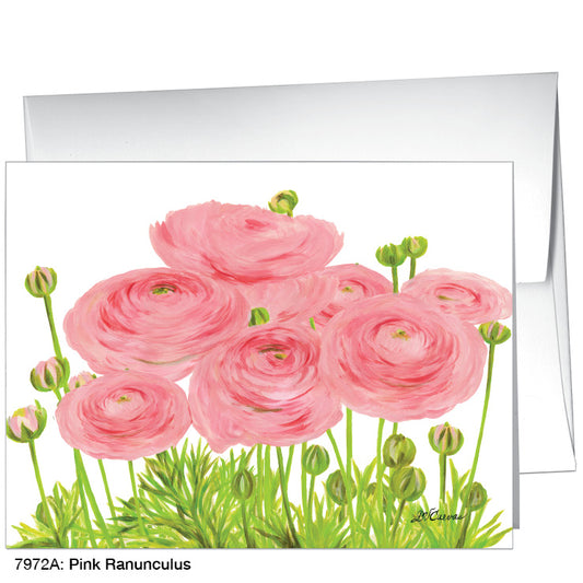 Pink Ranunculus, Greeting Card (7972A), A2 Card Front, www.printedcanvas.com