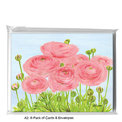 Pink Ranunculus, Greeting Card (#7972B), 8-Pack, www.printedcanvas.com