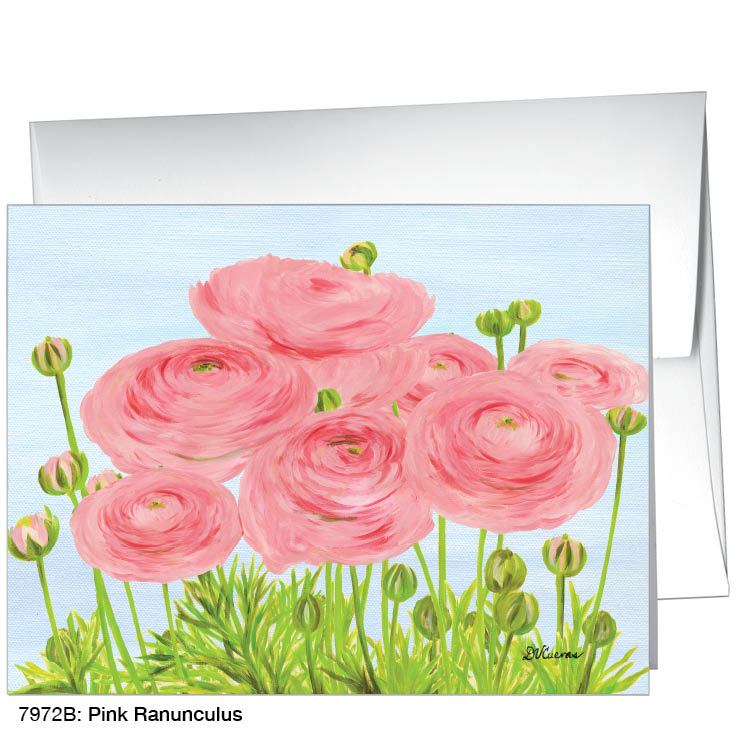 Pink Ranunculus, Greeting Card (#7972B), A2 Card, www.printedcanvas.com