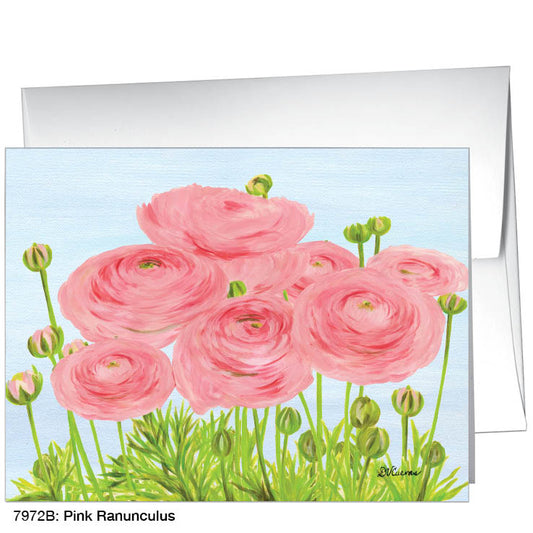 Pink Ranunculus, Greeting Card (#7972B), A2 Card, www.printedcanvas.com