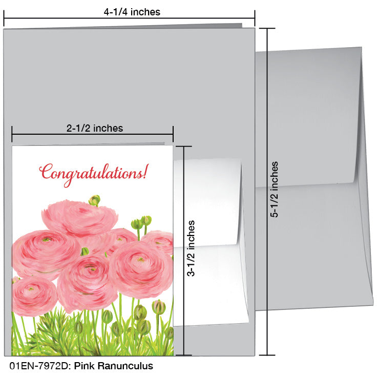 Pink Ranunculus, Greeting Card (7972D)