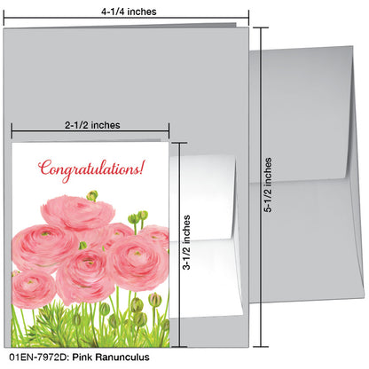 Pink Ranunculus, Greeting Card (7972D)