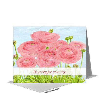 Pink Ranunculus, Greeting Card (#7972E)