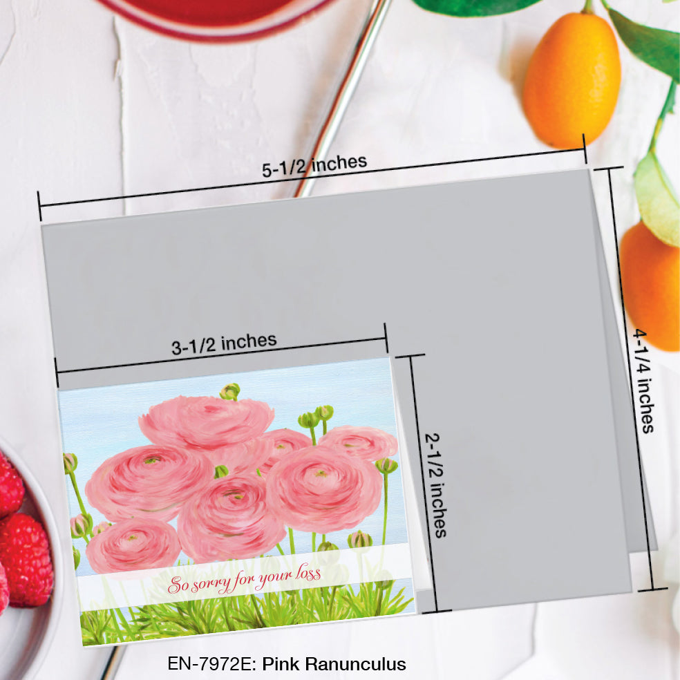 Pink Ranunculus, Greeting Card (#7972E)