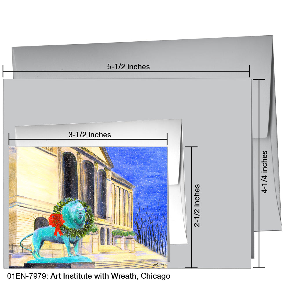 Art Institute With Wreath, Chicago, Greeting Card (7979), Enclosure, printedcanvas.com
