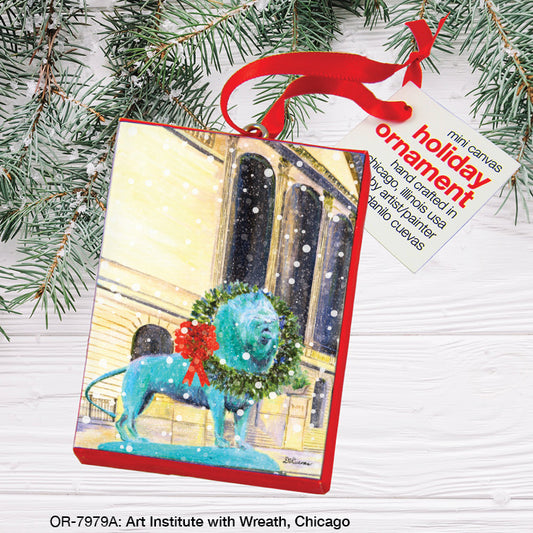 Art Institute With Wreath, Chicago, Ornament (OR-7979A), Front, printedcanvas.com