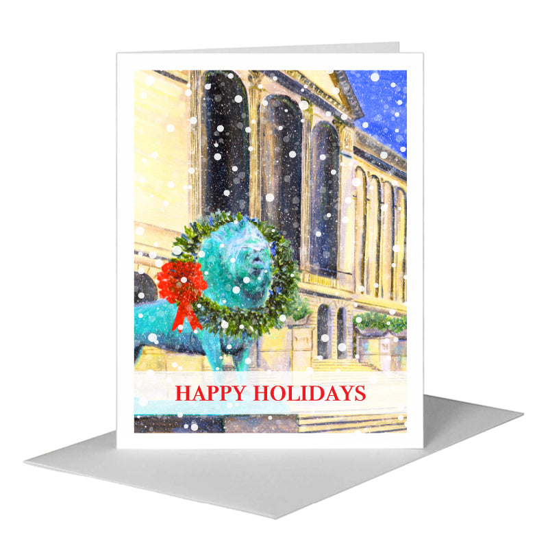 Art Institute with Wreath, Chicago, Greeting Card (#7979B) A2 Card Front, www.printedcanvas.com
