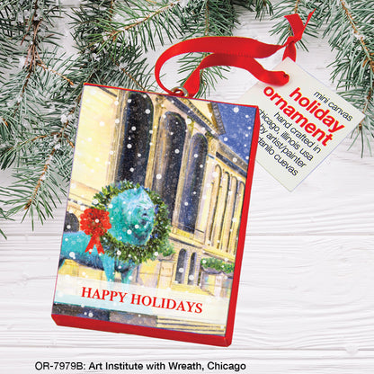Art Institute With Wreath, Chicago, Ornament (OR-7979B), Front, printedcanvas.com