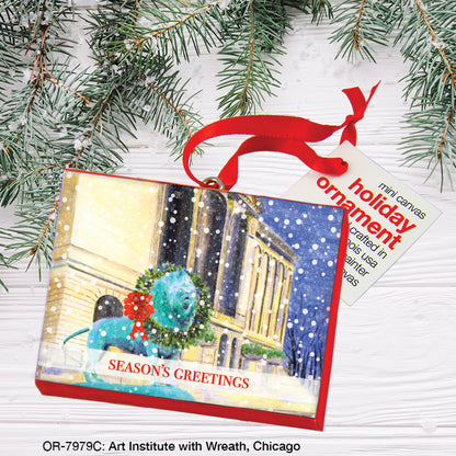 Art Institute With Wreath, Chicago, Ornament (OR-7979C), Front, printedcanvas.com