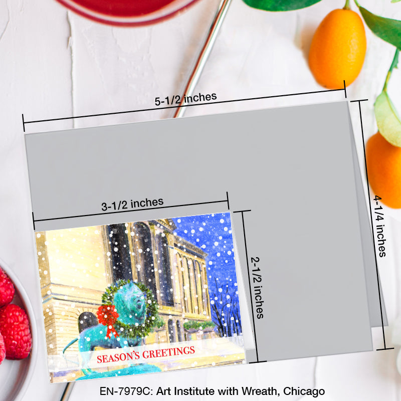 Art Institute with Wreath, Chicago, Greeting Card (7979C), Enclosure Card, www.printedcanvas.com