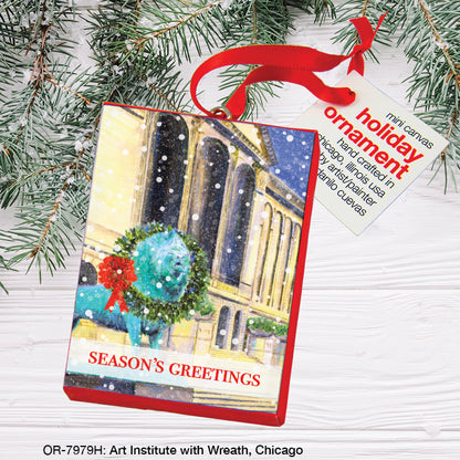 Art Institute With Wreath, Chicago, Ornament (OR-7979H), Front, printedcanvas.com