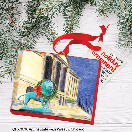 Art Institute With Wreath, Chicago, Ornament (OR-7979), Front, printedcanvas.com
