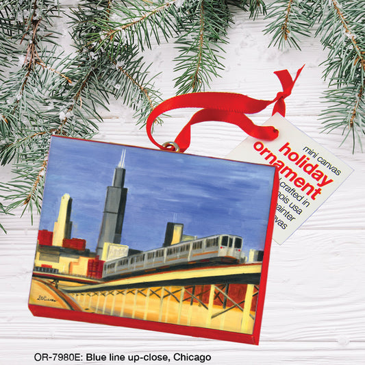 Blue Line Up-Close, Chicago, Ornament (OR-7980E), Front, printedcanvas.com