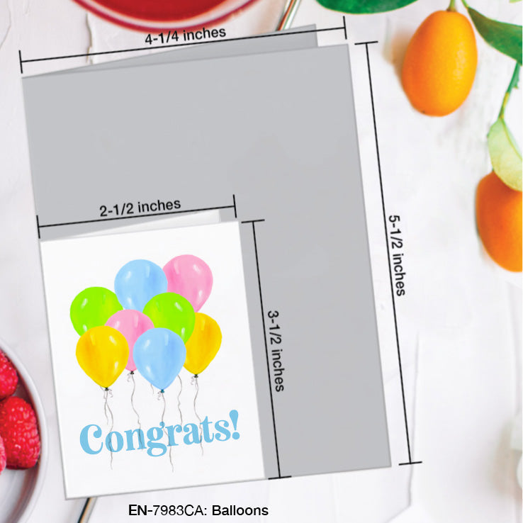 Balloons, Greeting Card (7983CA), Enclosure, www.printedcanvas.com