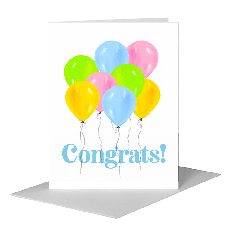 Balloons, Greeting Card (#7983CA) A2 Card Front, www.printedcanvas.com