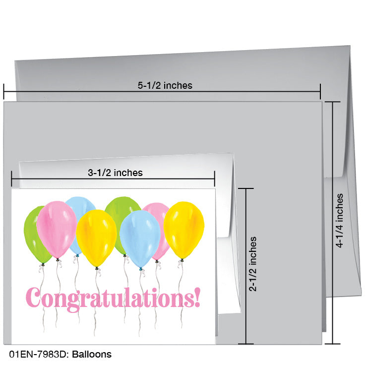 Balloons, Greeting Card (7983D), Enclosure Card, www.printedcanvas.com