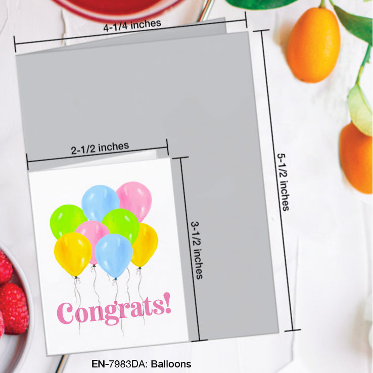Balloons, Greeting Card (#7983DA), Enclosure, www.printedcanvas.com