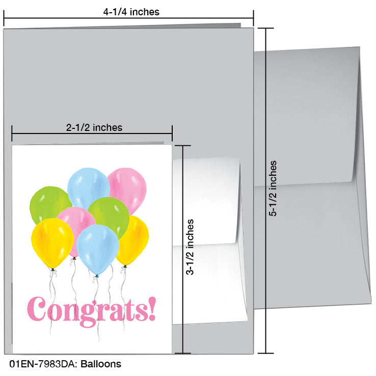 Balloons, Greeting Card (7983DA), Enclosure Card, www.printedcanvas.com