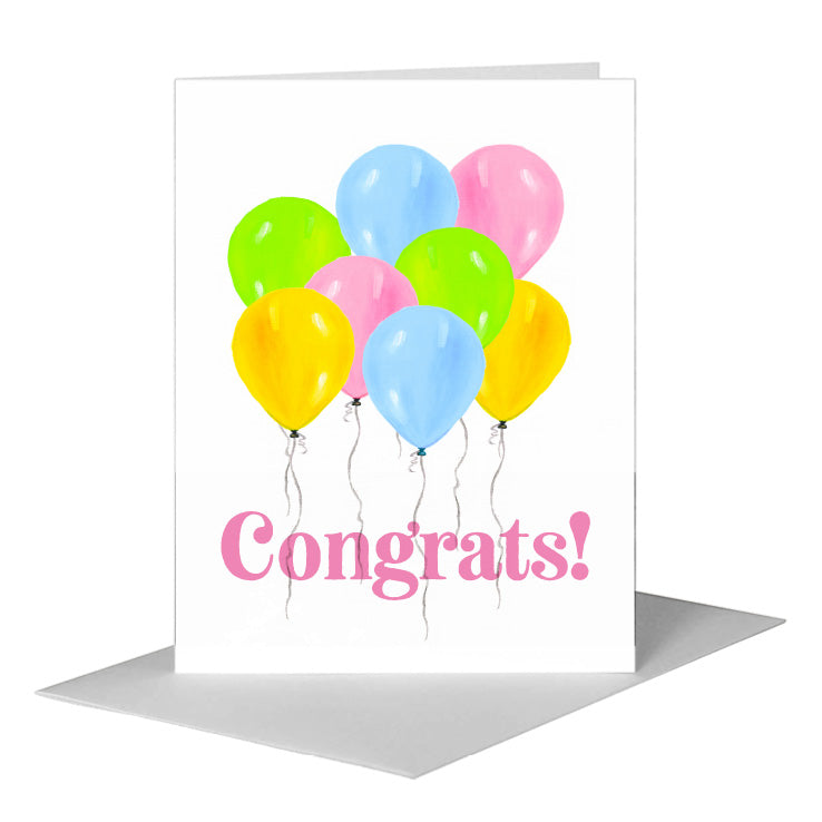 Balloons, Greeting Card (#7983DA) A2 Card Front, www.printedcanvas.com