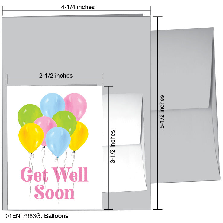 Balloons, Greeting Card (7983G), Enclosure Card, www.printedcanvas.com