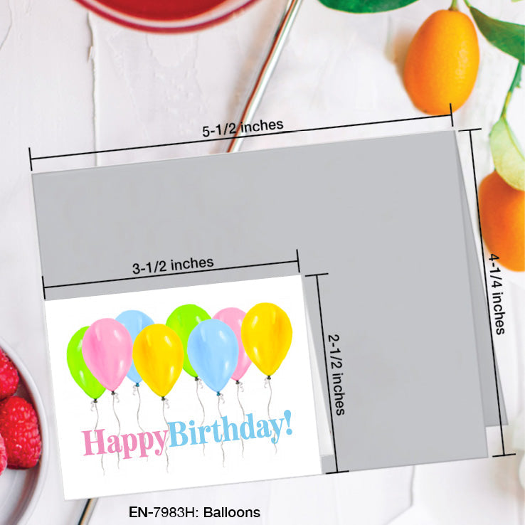 Balloons, Greeting Card (7983H), Enclosure, www.printedcanvas.com