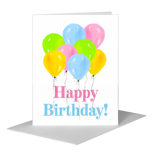 Balloons, Greeting Card (#7983HA) A2 Card Front, www.printedcanvas.com
