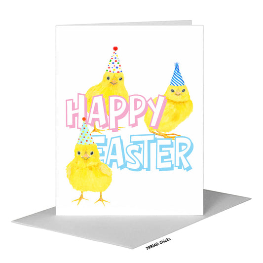 Chicks, Greeting Card (#7990AB) A2 Card Front, www.printedcanvas.com