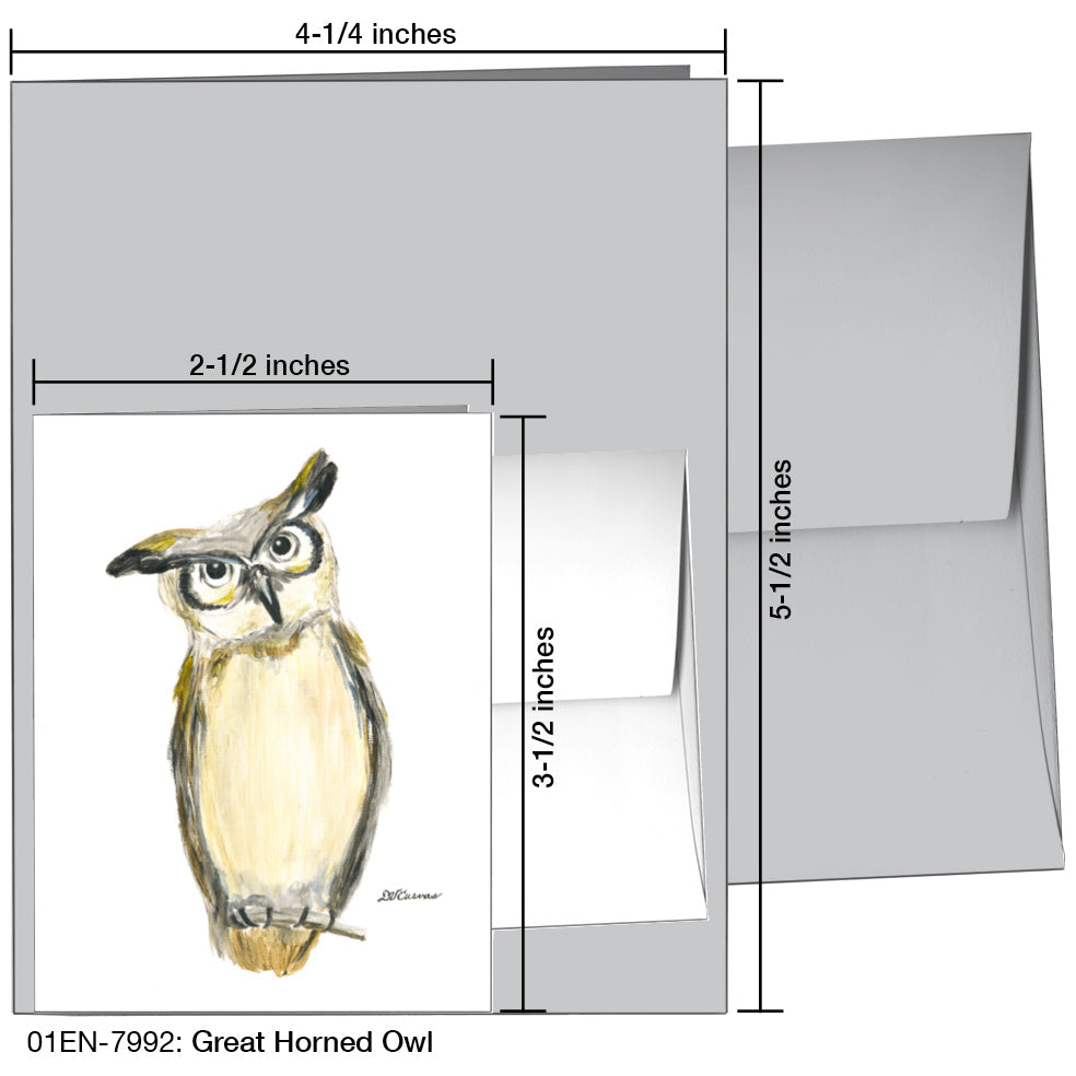 Great Horned Owl, Greeting Card (7992), Enclosure, printedcanvas.com