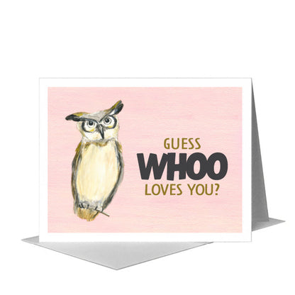 Great Horned Owl, Greeting Card (#7992D), A2 Card Front, www.printedcanvas.com