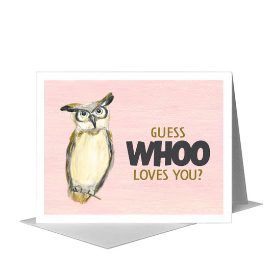 Great Horned Owl, Greeting Card (#7992D) A2 Card Front, www.printedcanvas.com