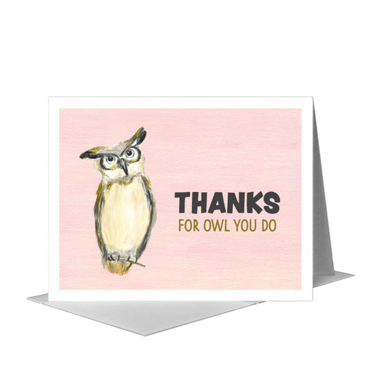 Great Horned Owl, Greeting Card (#7992F) A2 Card Front, www.printedcanvas.com