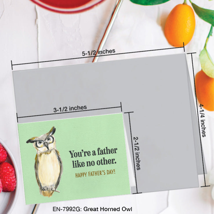 Great Horned Owl, Greeting Card (7992G), Enclosure, www.printedcanvas.com