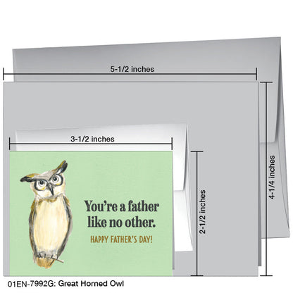 Great Horned Owl, Greeting Card (7992G), Enclosure, www.printedcanvas.com