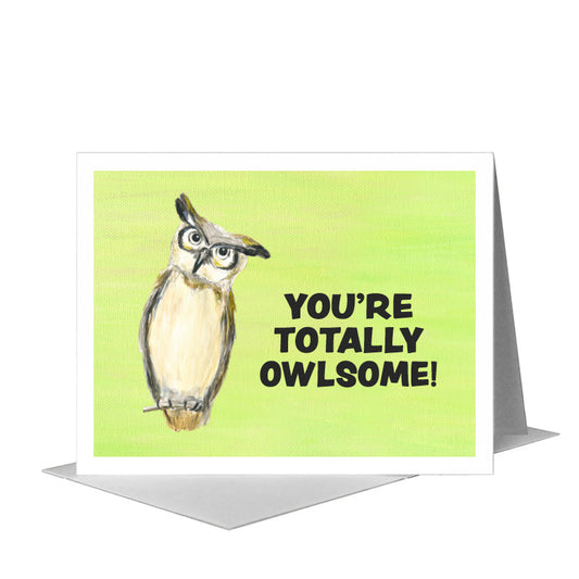 Great Horned Owl, Greeting Card (#7992H) A2 Card Front, www.printedcanvas.com