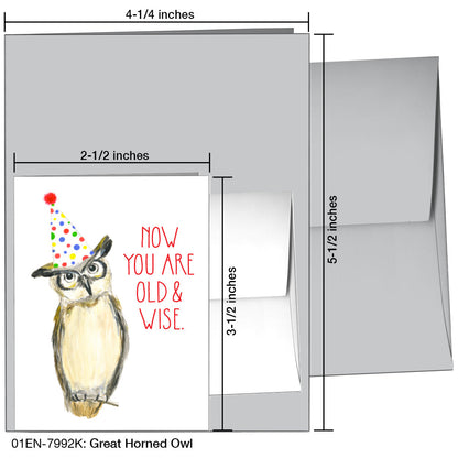 Great Horned Owl, Greeting Card (7992K), Enclosure, printedcanvas.com