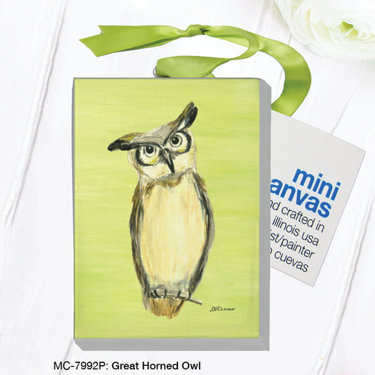 Great Horned Owl, Mini Canvas (MC-7992P)