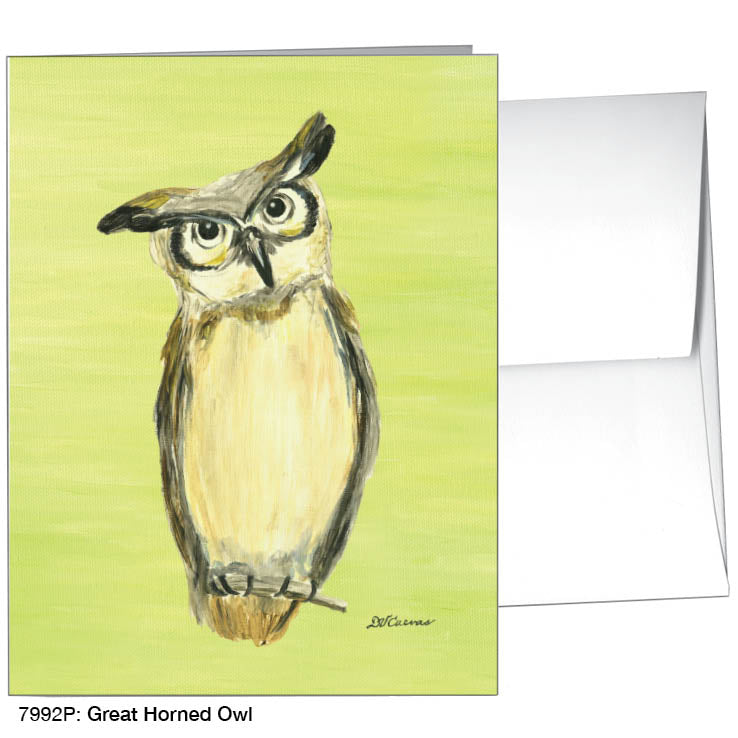 Great Horned Owl, Greeting Card (#7992P), A2 Card, www.printedcanvas.com