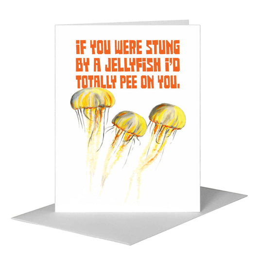 Jellyfish, Greeting Card (#7993AA) A2 Card Front, www.printedcanvas.com