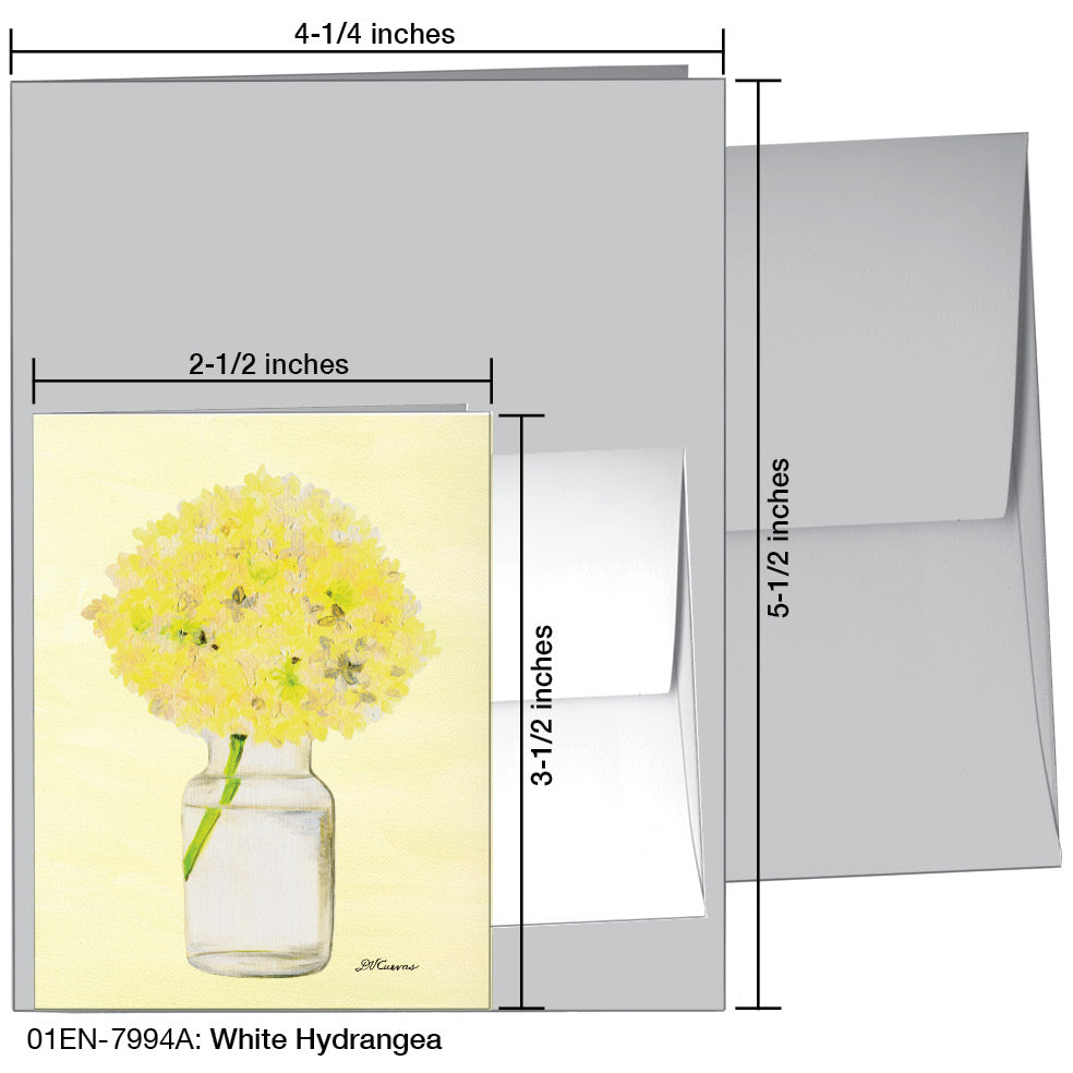 White Hydrangea, Greeting Card (#7994A)