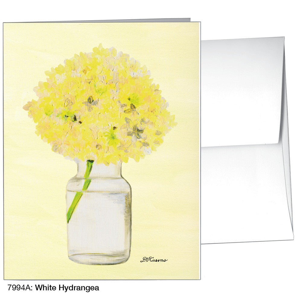 White Hydrangea, Greeting Card (#7994A), A2 Card, www.printedcanvas.com