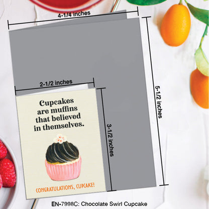 Chocolate Swirl Cupcake, Greeting Card (7998C), Enclosure, www.printedcanvas.com