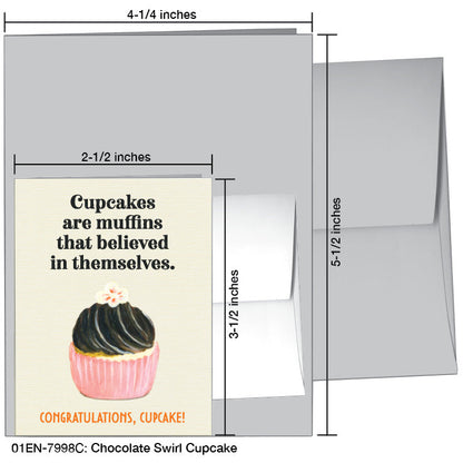 Chocolate Swirl Cupcake, Greeting Card (7998C)