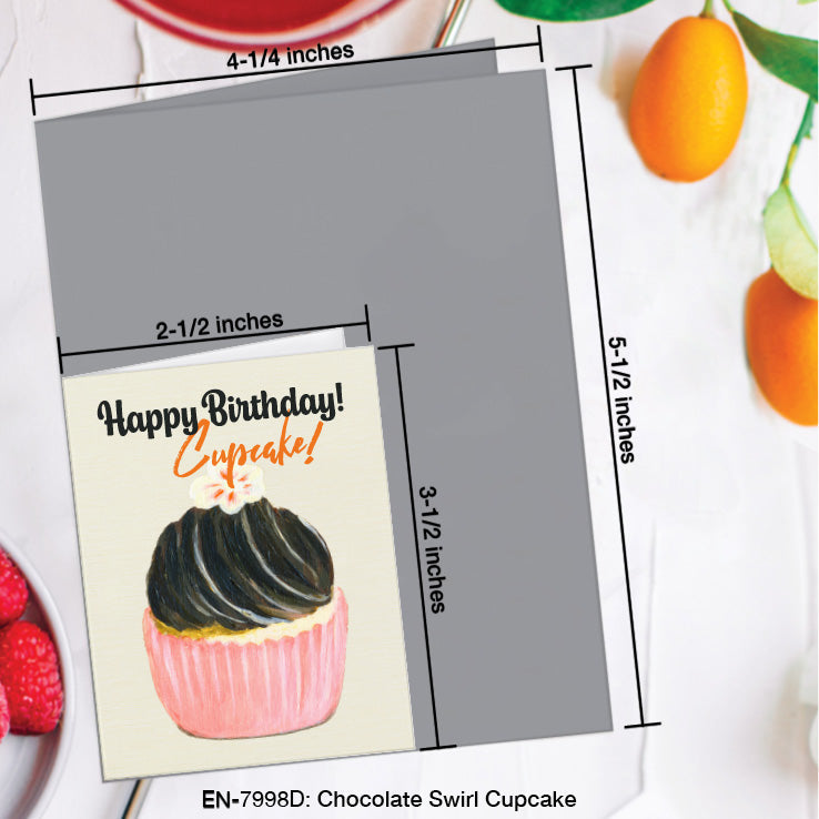 Chocolate Swirl Cupcake, Greeting Card (7998D), Enclosure, www.printedcanvas.com