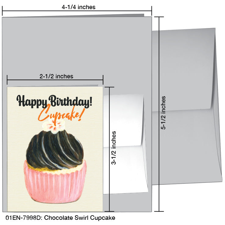 Chocolate Swirl Cupcake, Greeting Card (7998D), Enclosure Card, printedcanvas.com