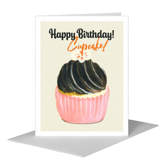 Chocolate Swirl Cupcake, Greeting Card (#7998D) A2 Card Front, www.printedcanvas.com