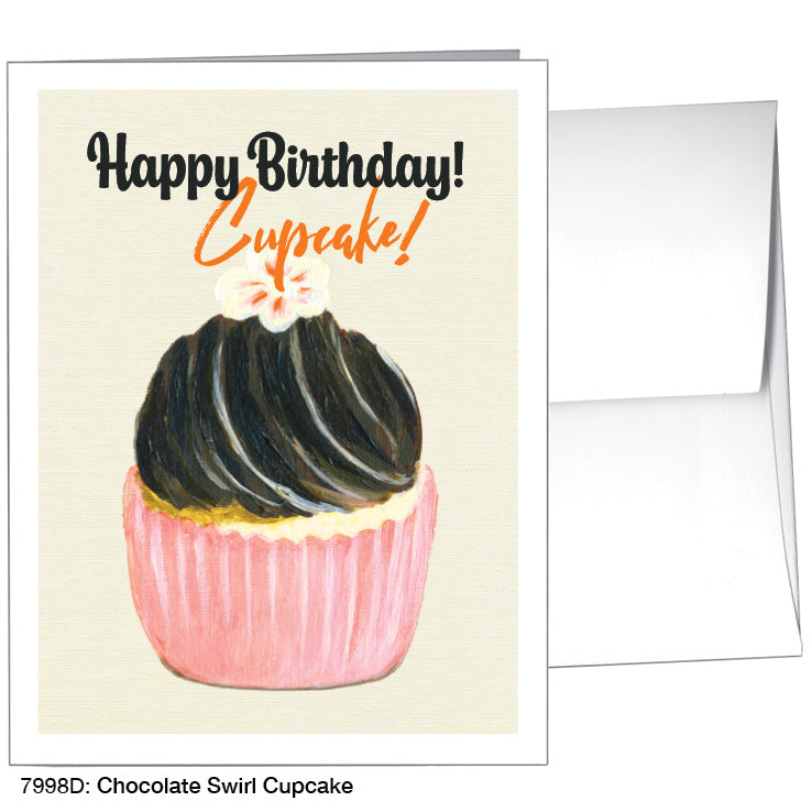 Chocolate Swirl Cupcake, Greeting Card (7998D), A2 Card, www.printedcanvas.com