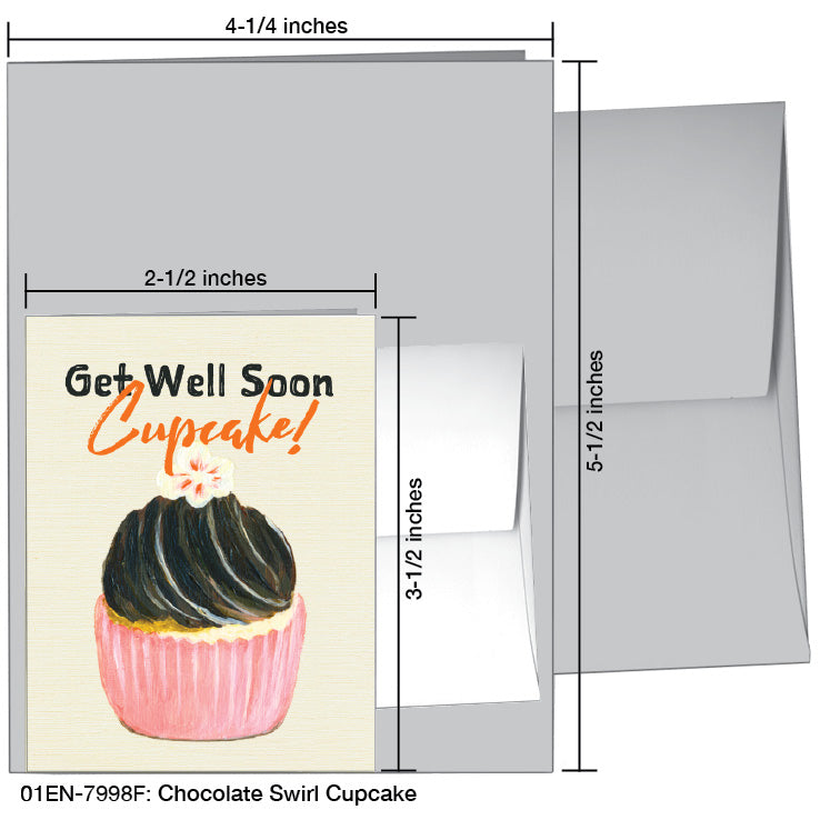 Chocolate Swirl Cupcake, Greeting Card (7998F)