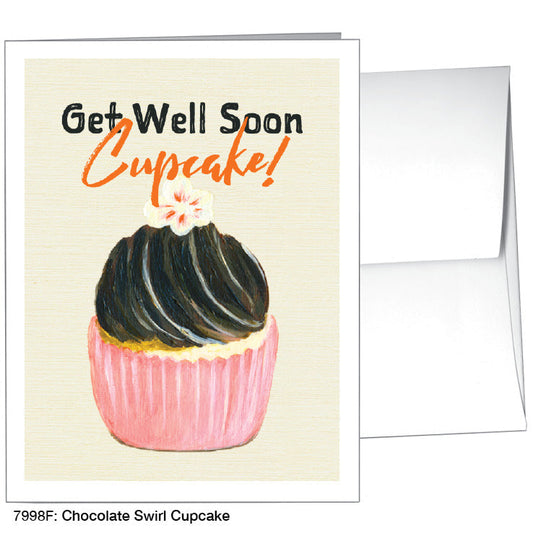 Chocolate Swirl Cupcake, Greeting Card (7998F)